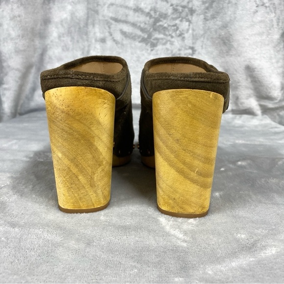 Veronica Beard Dacey Suede Mule Heel Green Size 6.5M - Picture 7 of 12